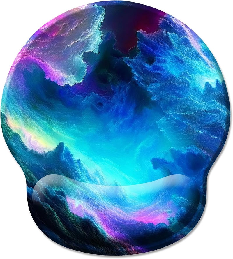 Hancynir Galaxy Mouse Pad with Wrist Rest, Ergonomic Gel Mousepad Wrist Support, Computer Gaming Cute Mouse Pad with Pain Relief Non-Slip PU Base for Desk Accessories Home Office Decor Supplies - Image 1
